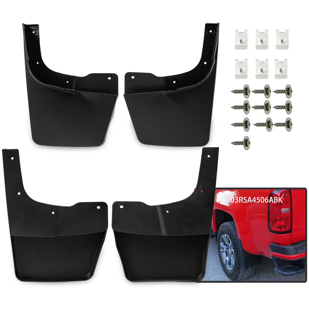 Black Mud Flaps Splash Guards for Chevy Colorado H14580
