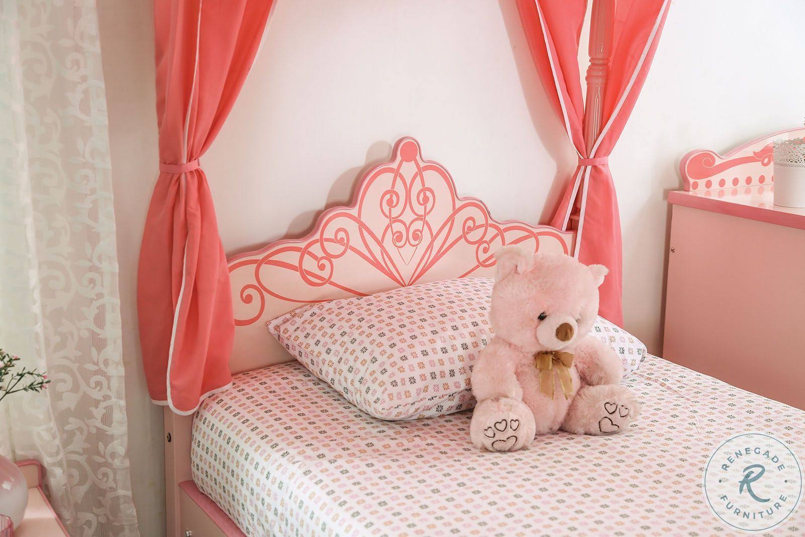 Light Pink Twin Bed A7076