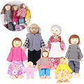 7 Pieces Wooden Dollhouse Family Mini People Figures E6768