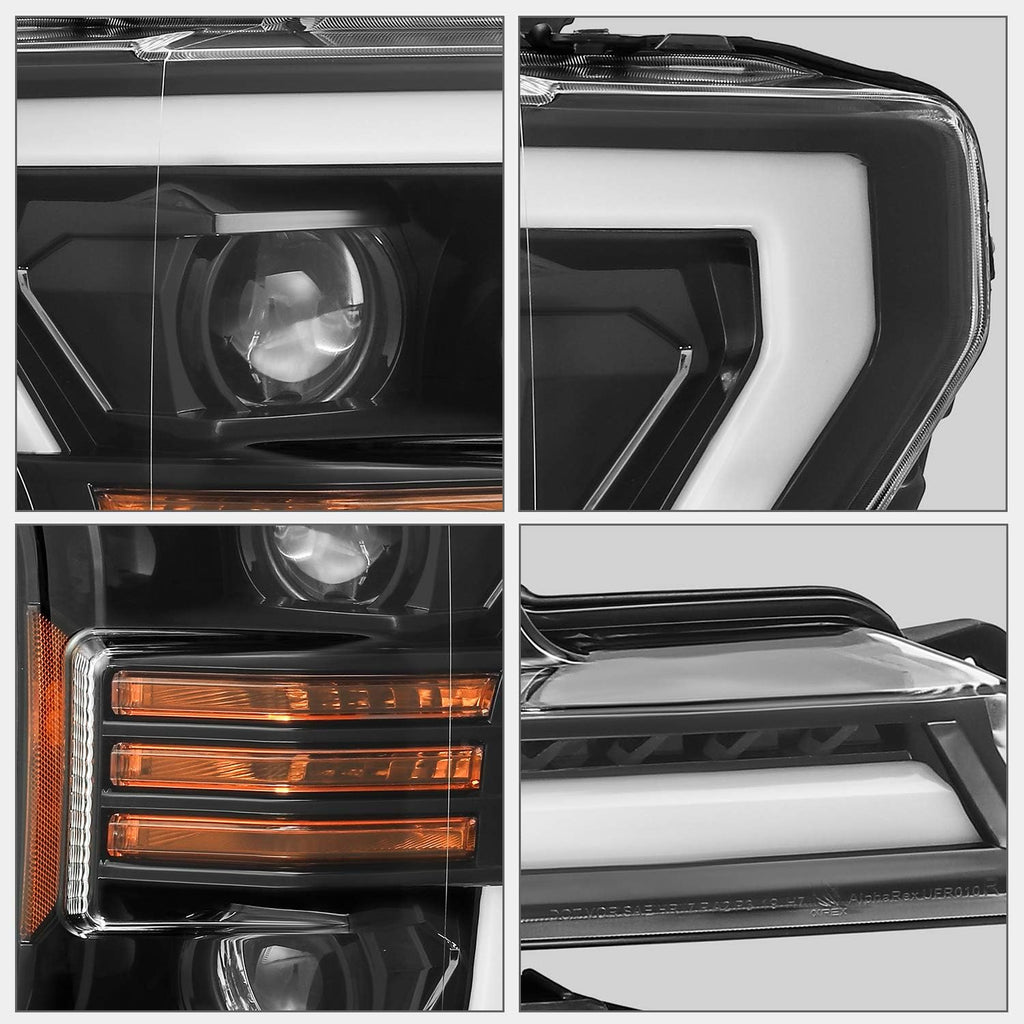 Jet Black LED Tube Dual Projector Headlights M35311
