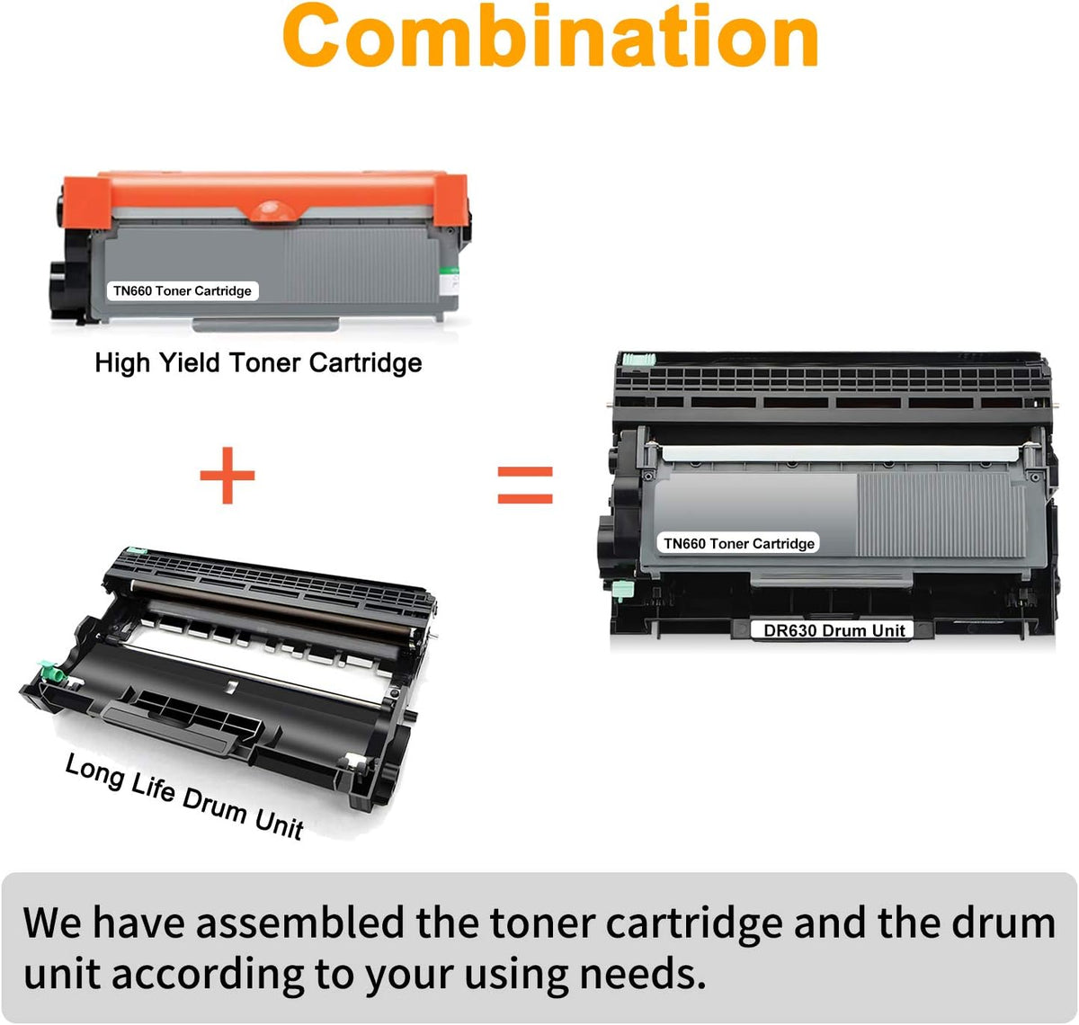 Compatible Drum Unit and Toner Cartridge Combo Pack of 2 V136885