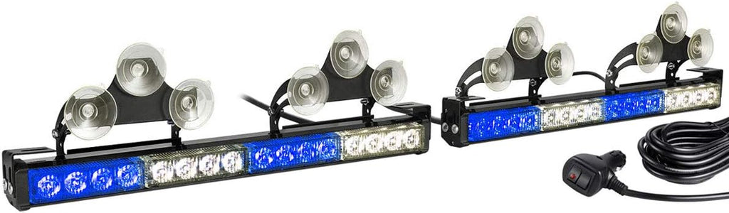 2 in 1 Blue LED Traffic Advisor Strobe Light Bar Pack of 2 D159626