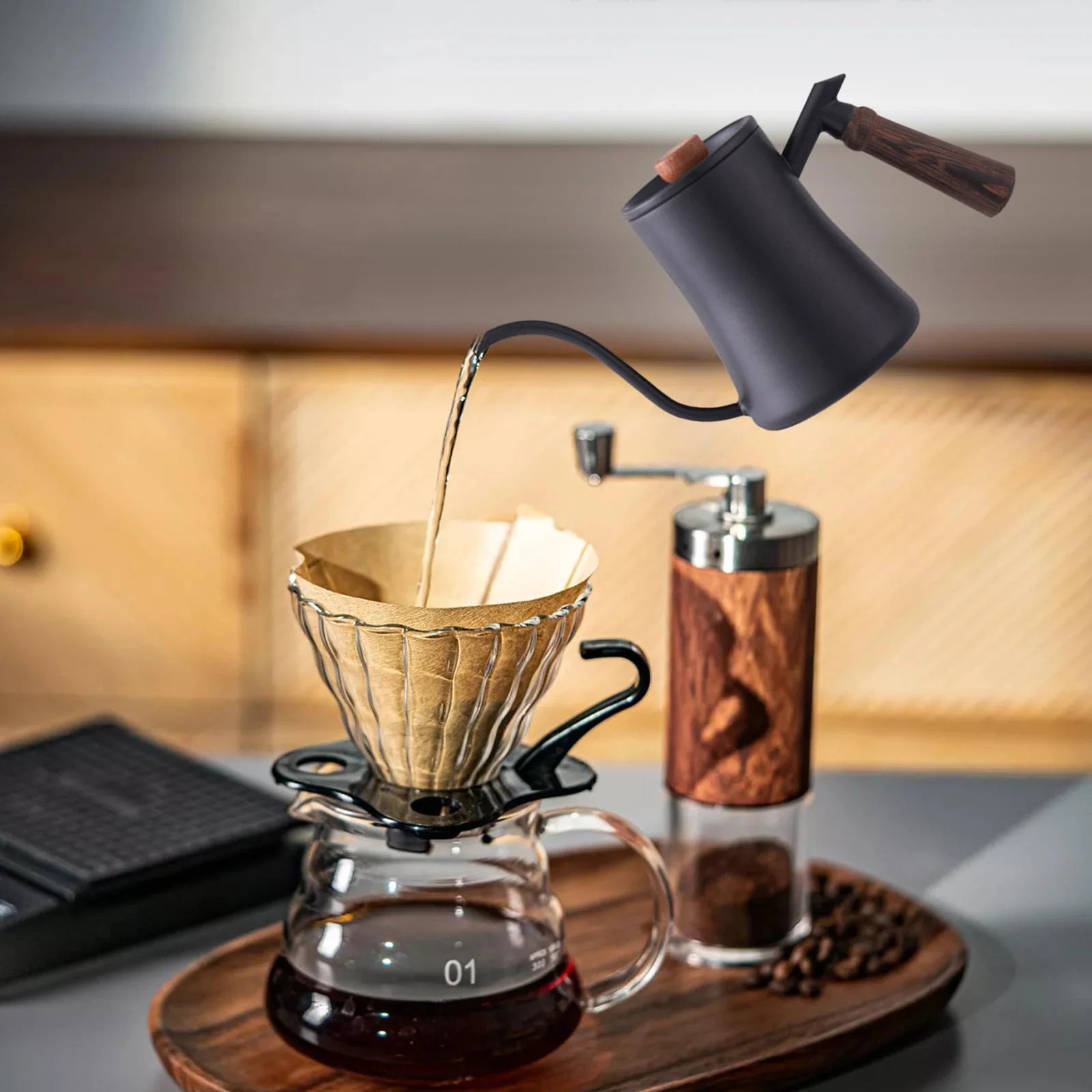 Black Gooseneck Spout Pour Over Coffee Kettle B659