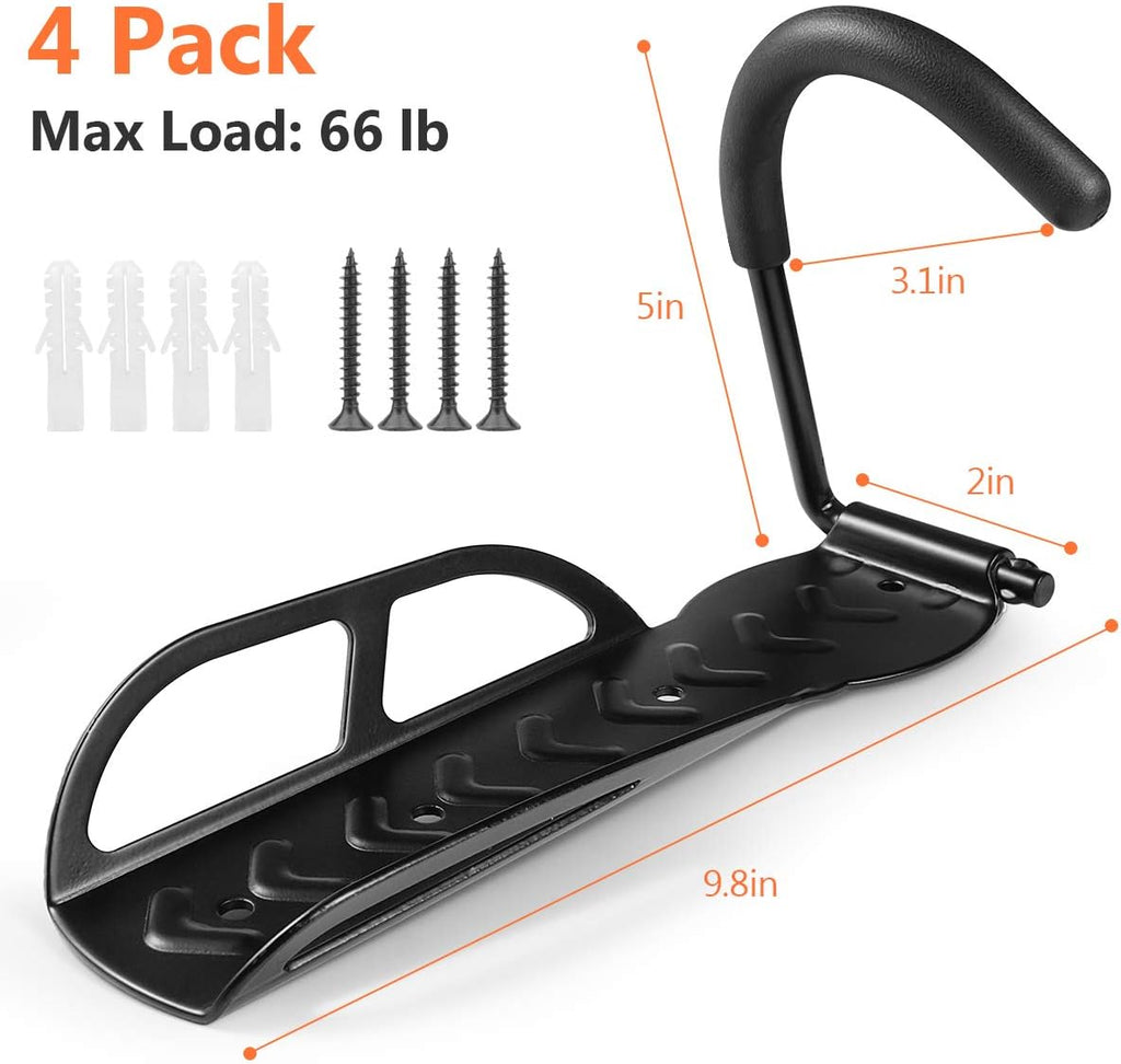 4 PCS Vertical Bike Hook Wall Mount Storage Rack J53880