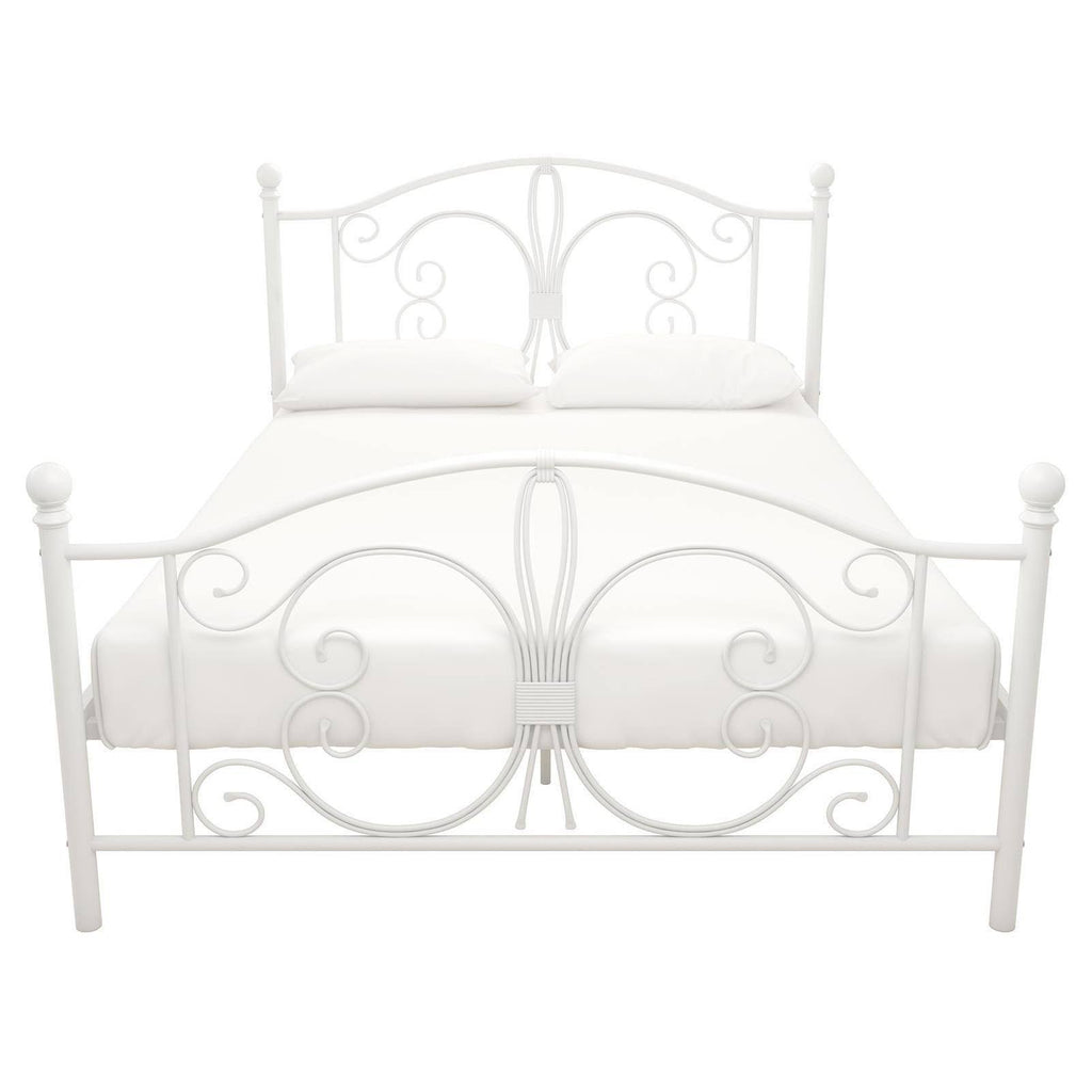 White Full Metal Bed V4685