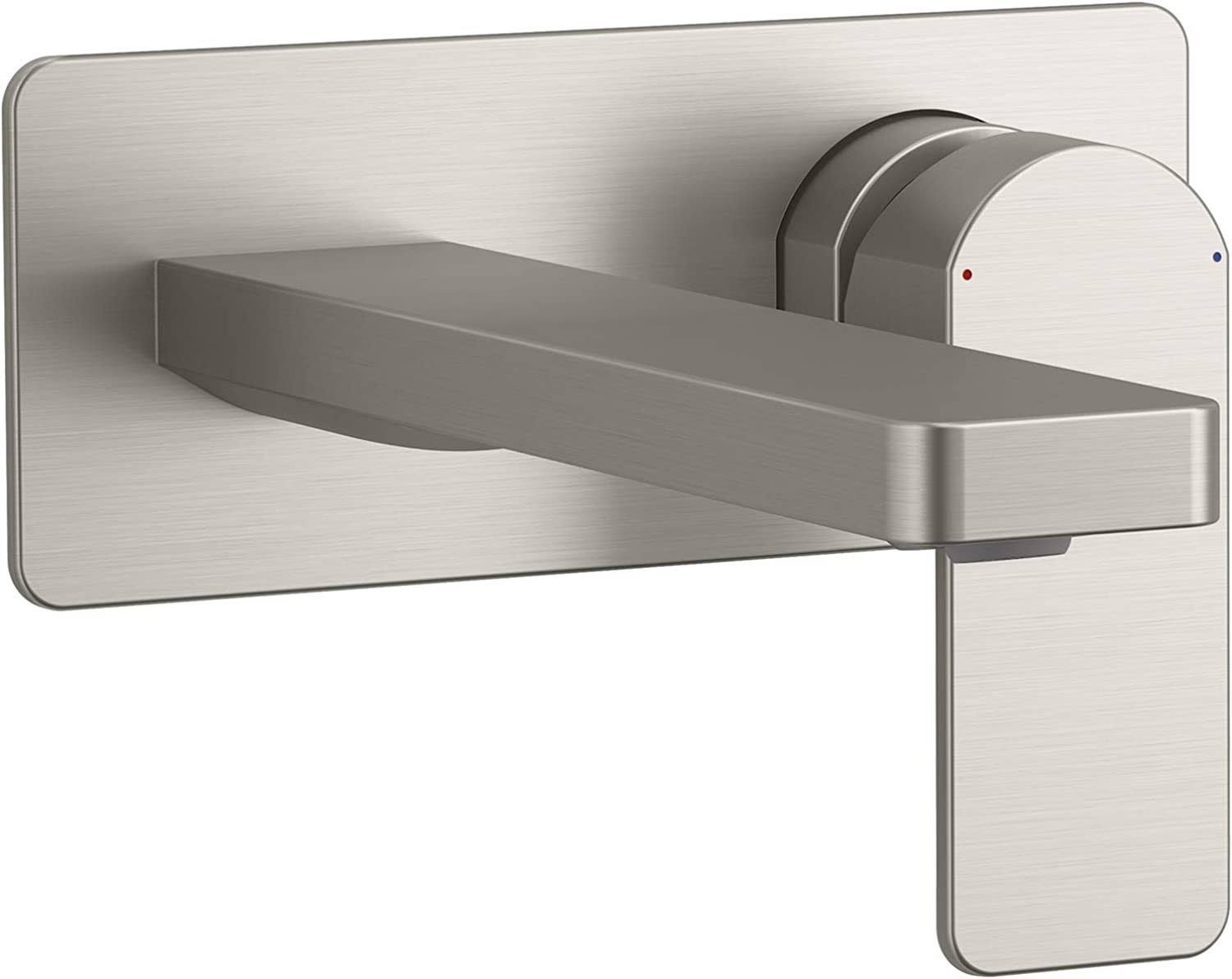 Vibrant Brushed Nickel Wall-Mount Single-Handle Bathroom Sink Faucet E89336