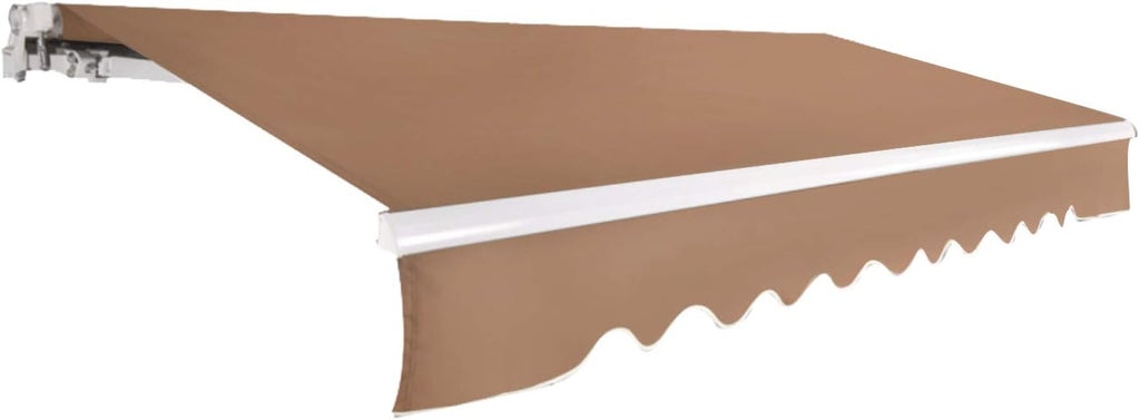 Beige 10 x 8 FT Retractable Patio Awning Canopy G822371