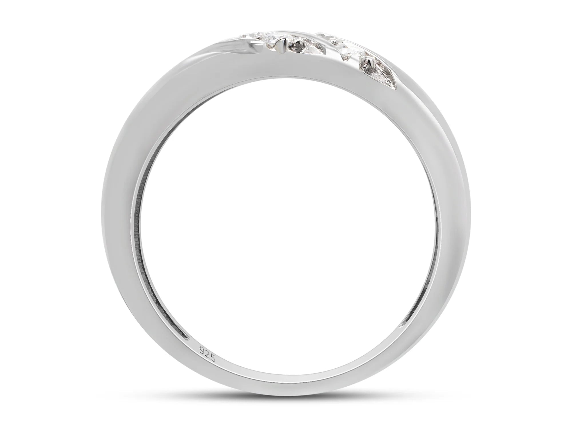 14K White Gold Over Sterling Silver Mens Wedding Band Ring X331750