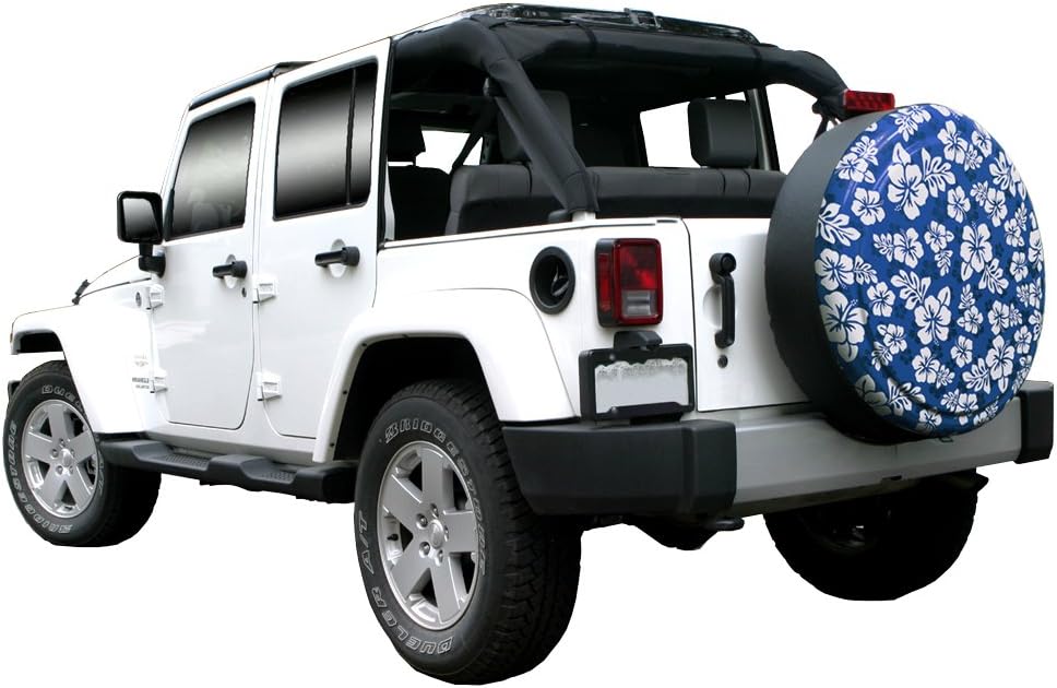 Blue Hawaiian Print Rigid Tire Cover M696