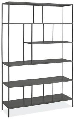 Modern Foshay Bookcase in Recycled Natural Steel Black V772014