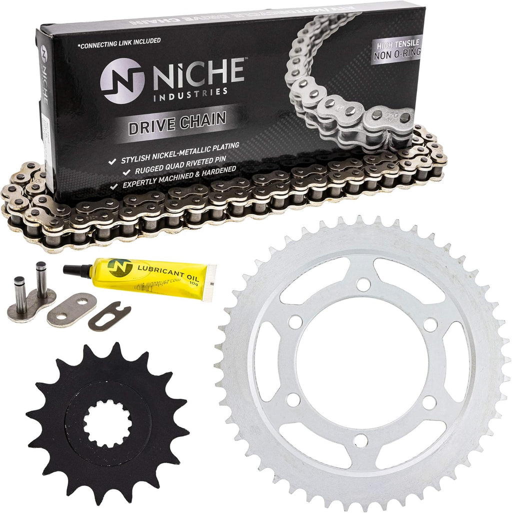 Drive Sprocket Chain Combo Front 16 Rear 48 Tooth 530HZ Standard 116 Links Pack of 2 F1170
