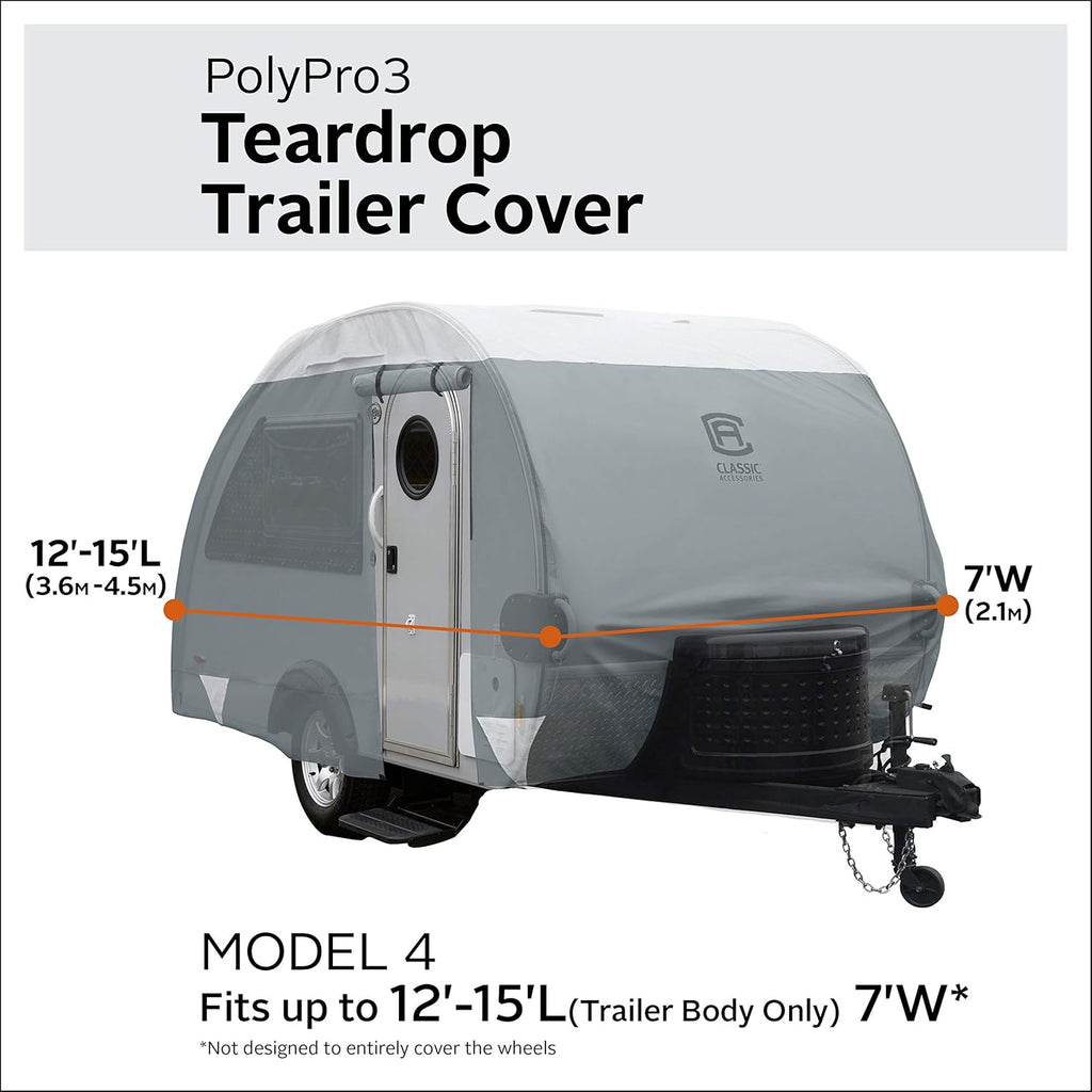 Teardrop Trailer Cover, Fits 12' - 15'L, 7'W R920