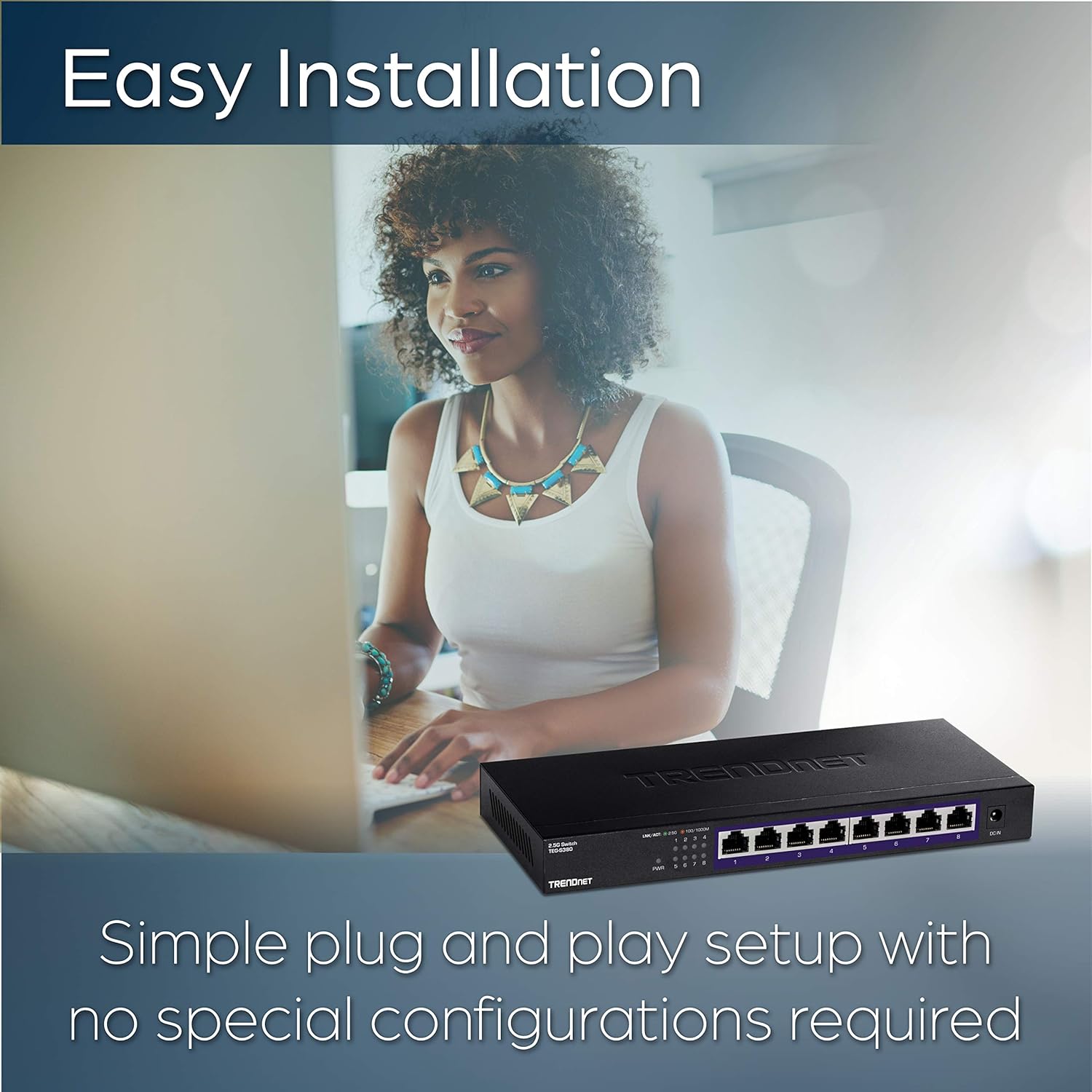 8-Port Unmanaged 2.5G Switch, Black C7400