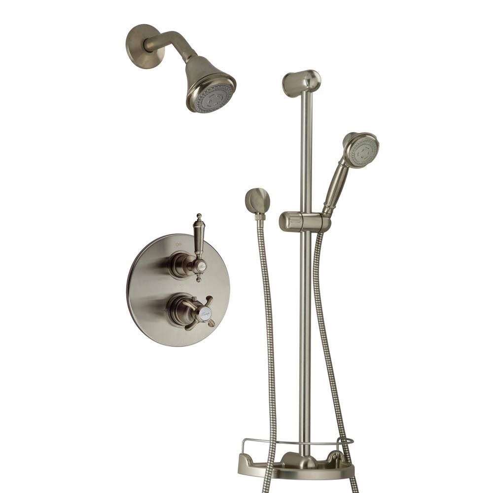 Brushed Nickel Thermostatic Shower with Slide Bar J151207