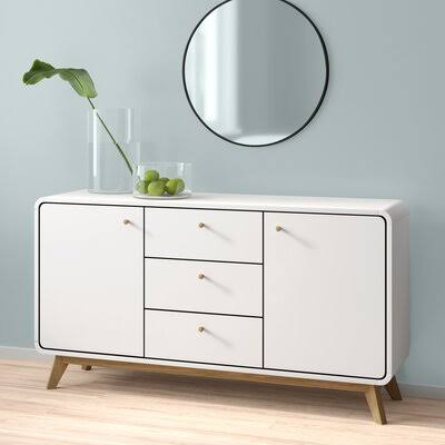 White 3 Drawer Sideboard J442