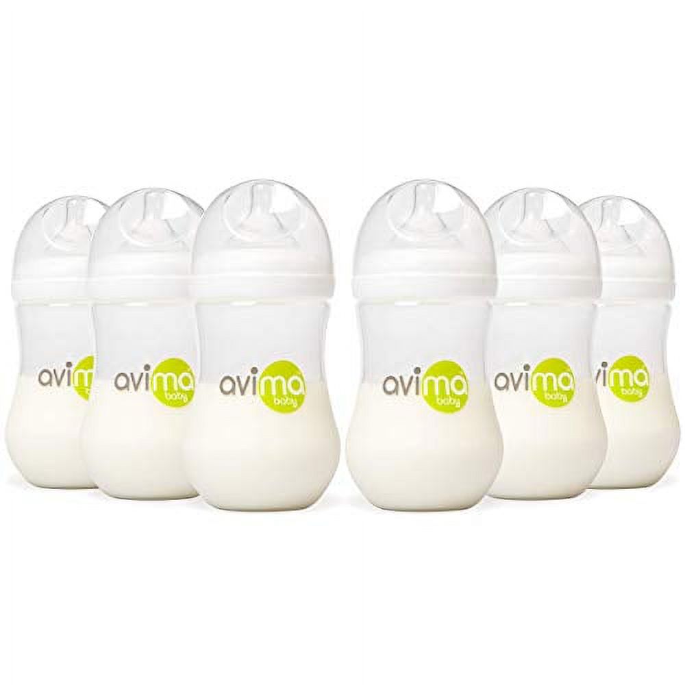9 oz Anti Colic Baby Bottles, BPA Free, Wide Neck, Set of 6 H38901