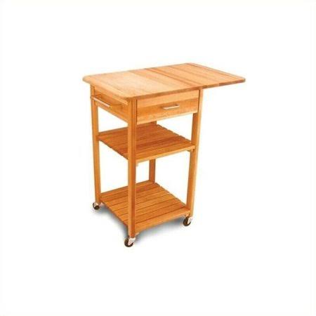 Natural Finish Drop Leaf Butcher Block Kitchen Cart P865758
