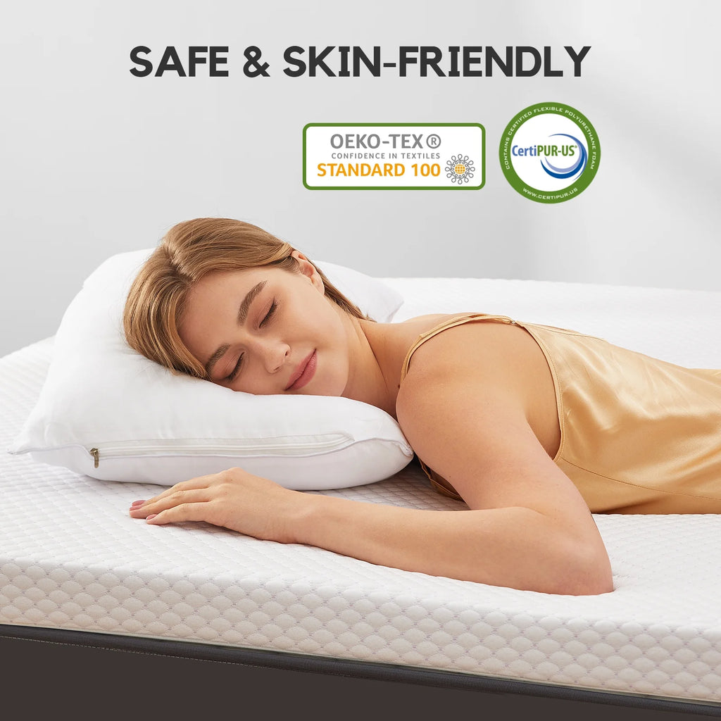 Twin Gel Memory Foam Mattress Topper with Removable Washable Cover I6304