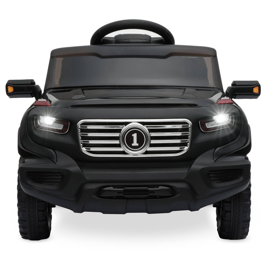 6V Kids Ride on Car Truck with Parent Control, 3 Speeds, LED Headlights, MP3 Player, Horn - Black V2391