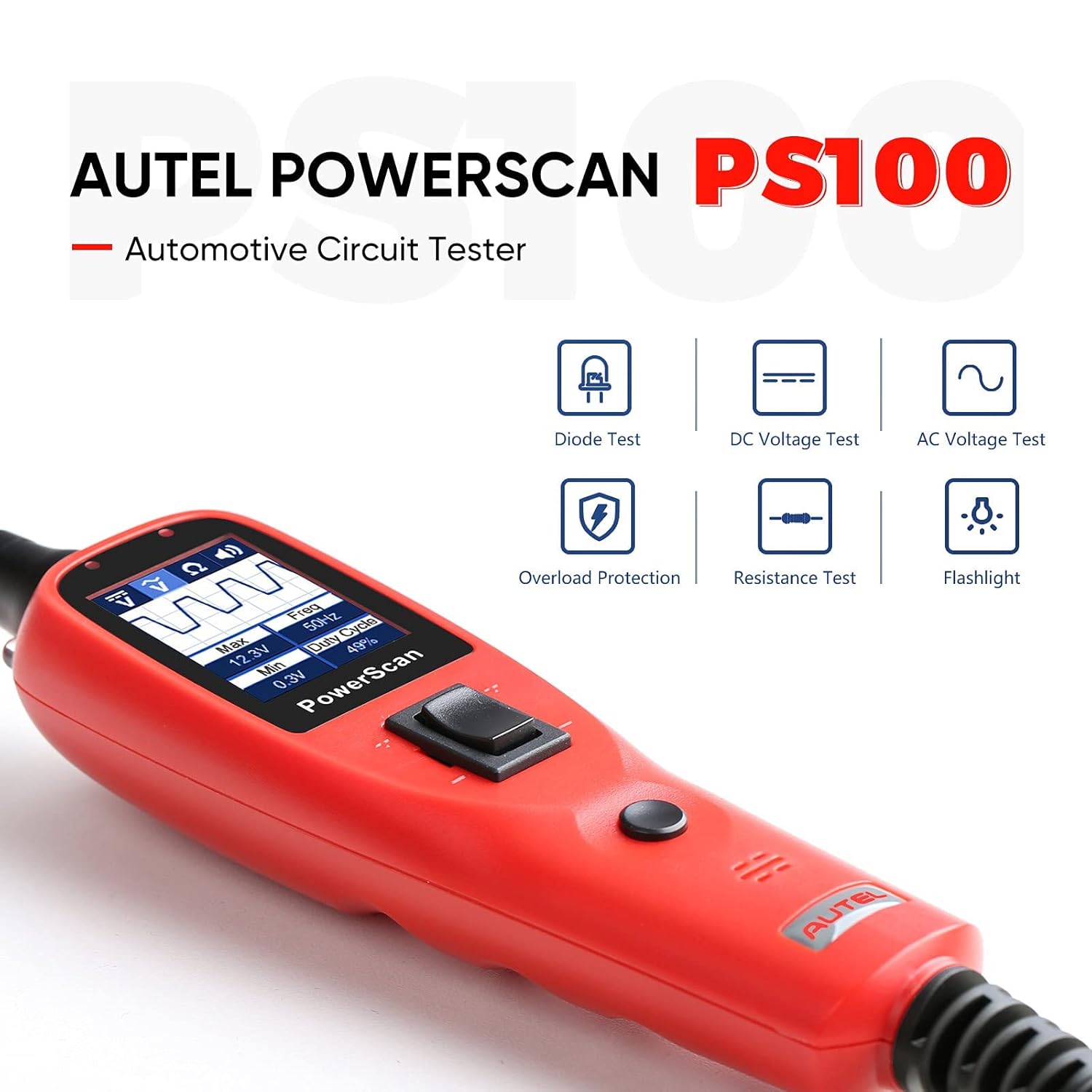 Red Automotive Circuit Tester Digital Voltmeter Y808