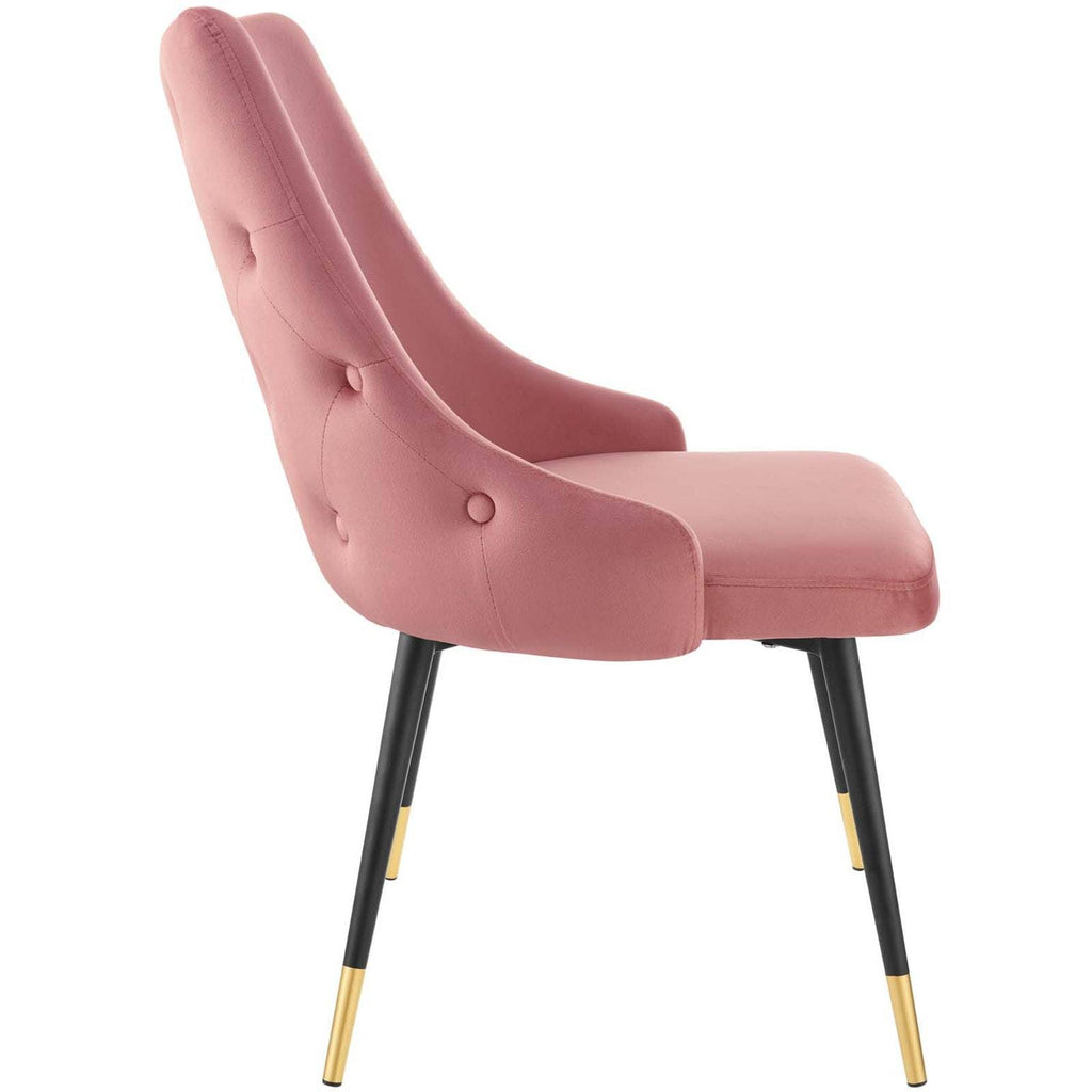 Dusty Rose Tufted Velvet Dining Side Chair Q1900