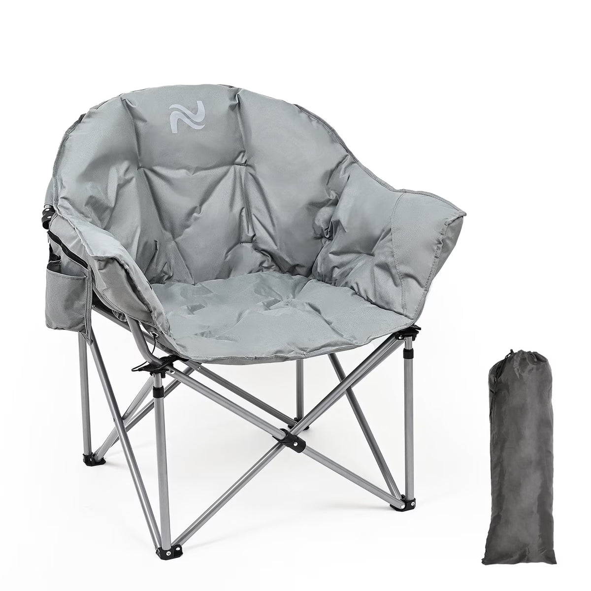 Oversized Folding Camping Chair with Cup Holder & Carry Bag W4640
