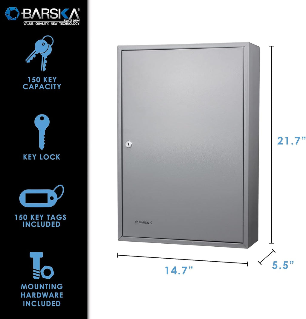 Key Cabinet Lock Box Grey, 14.75 x 5.5 x 21.75 W432030