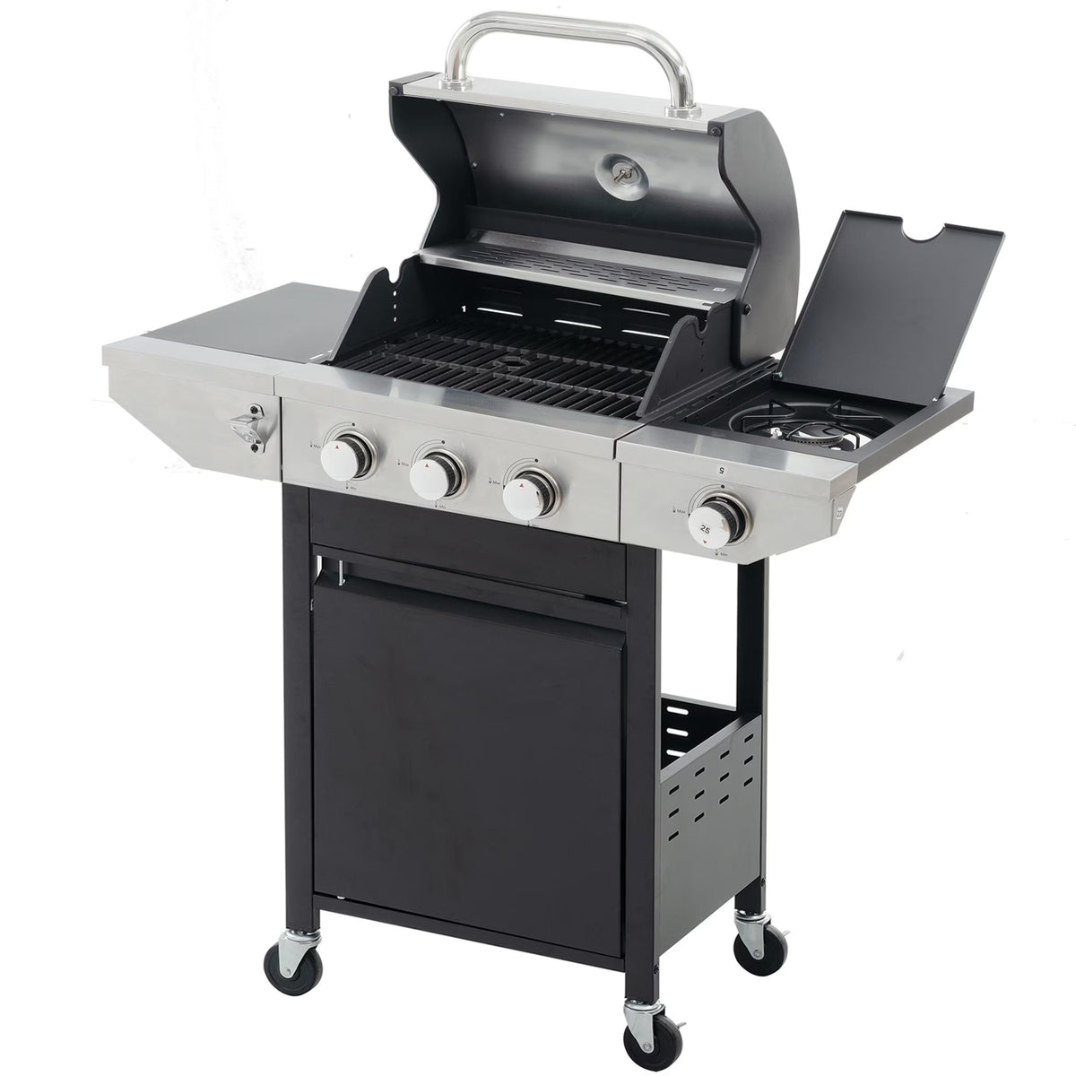 3-Burner Stainless Steel Propane Gas Grill with Side Burner R88833