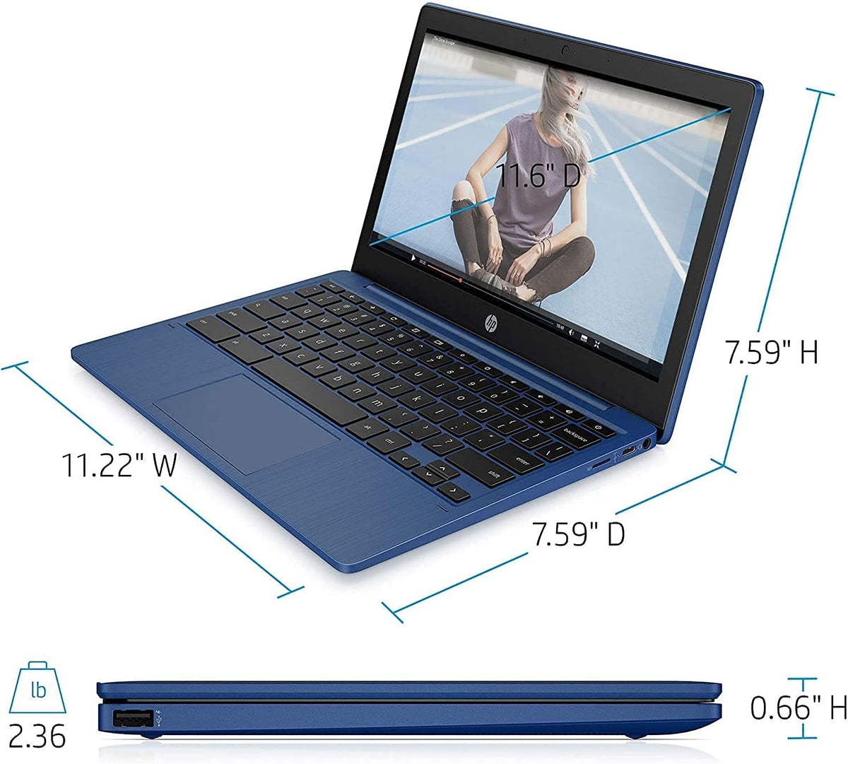 11.6 HD Anti-Glare Chromebook, MediaTek MT8183, 4GB RAM, 128GB Storage L359193