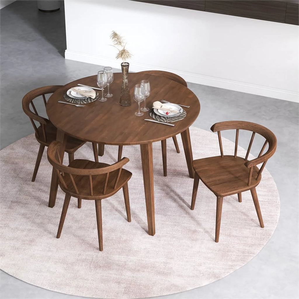 Walnut Round Solid Wood Dining Table M67800