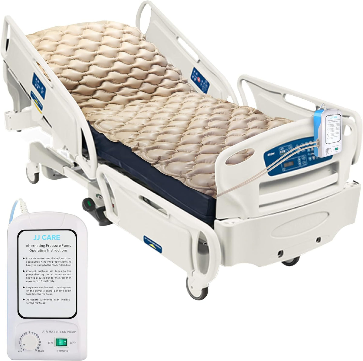 Alternating Pressure Mattress Pad with Pump, 79”x35”, Pack of 2 L748