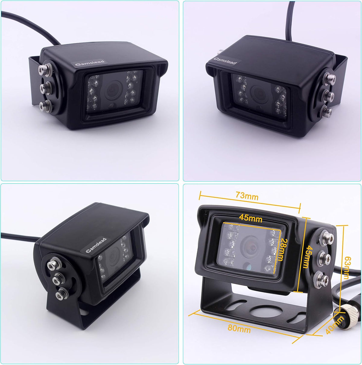 9 inch Monitor Built-in DVR Backup Camera System with Quad Split Screen V6470