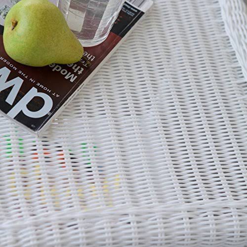 White Resin Wicker Side Table O885346