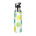 Green and Yellow Stainless Steel Insulated Water Bottle with Straw Lid S3679