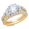 18K Yellow White Gold Engagement Ring with Genuine Cultured Diamond N961740