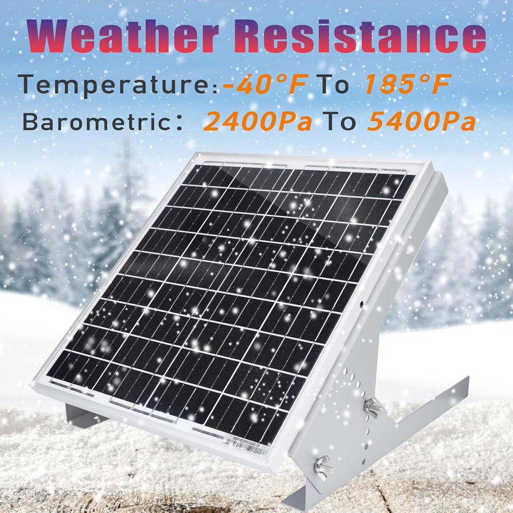 20 Watt 12V Solar Panel Kit with Adjustable Tilt Mount Brackets and 5A PWM Solar Charge Controller U3202