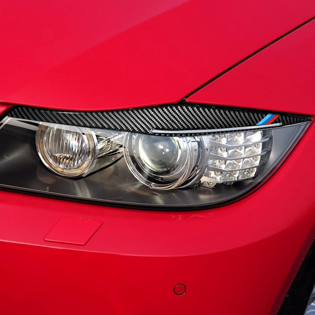 Carbon Fiber Headlights Eyebrows Sticker Decals Trim Cover for BMW E90 T1959