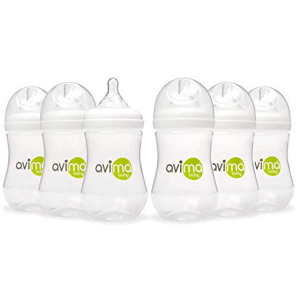 9 oz Anti Colic Baby Bottles, BPA Free, Wide Neck, Set of 6 H38901