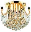 6 Light Gold Flush Mount Cut Crystal R84393