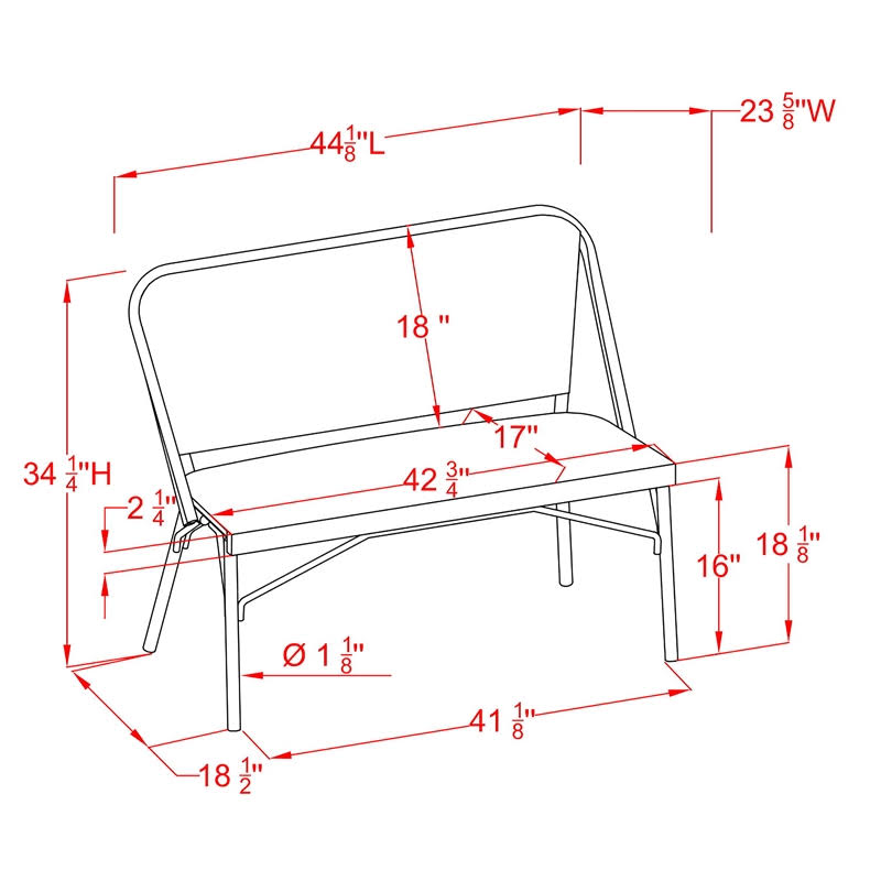 Blue Aluminum Patio Loveseat A2463