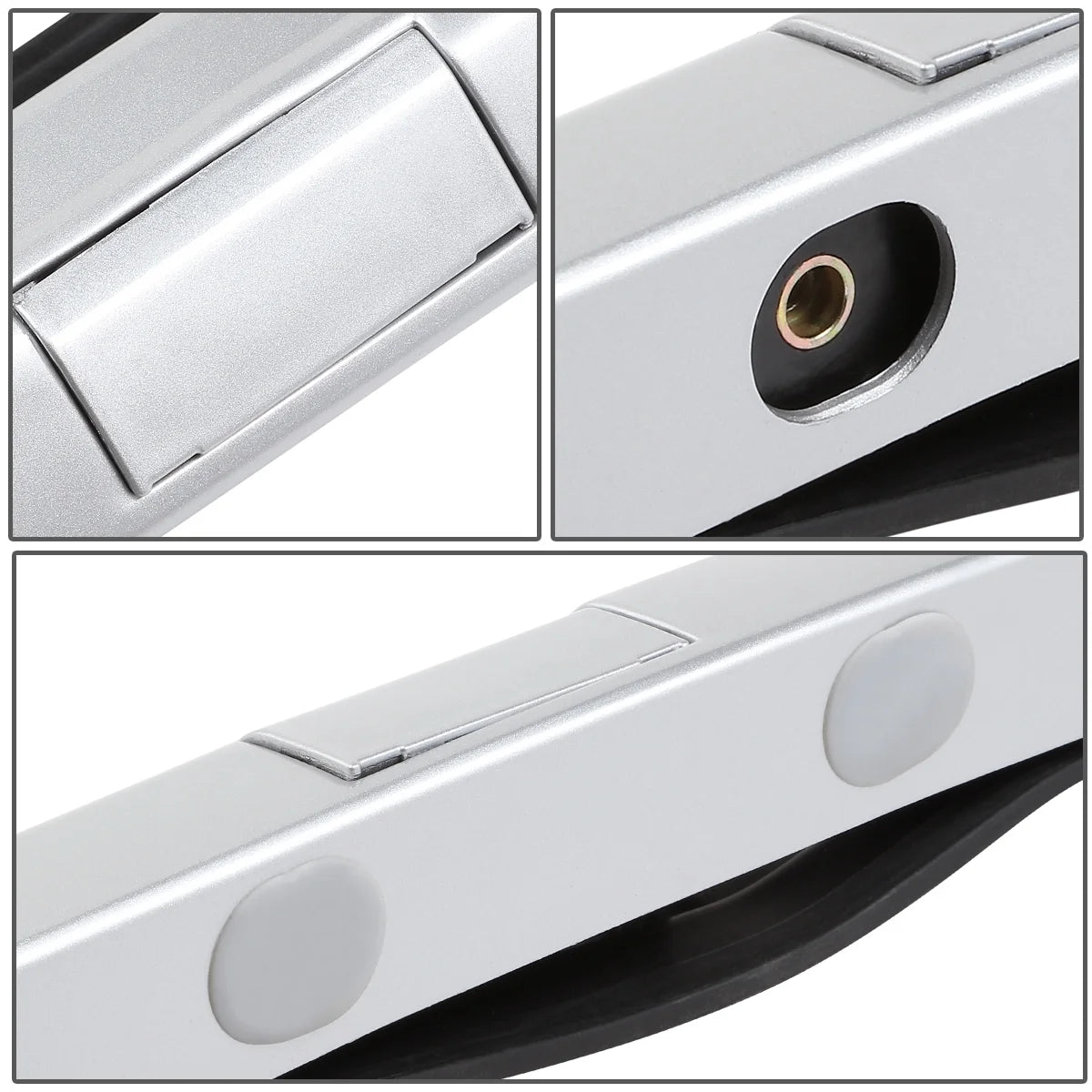 Silver ABS Factory Style Bolt-On Roof Top Rail Side Rack K3865