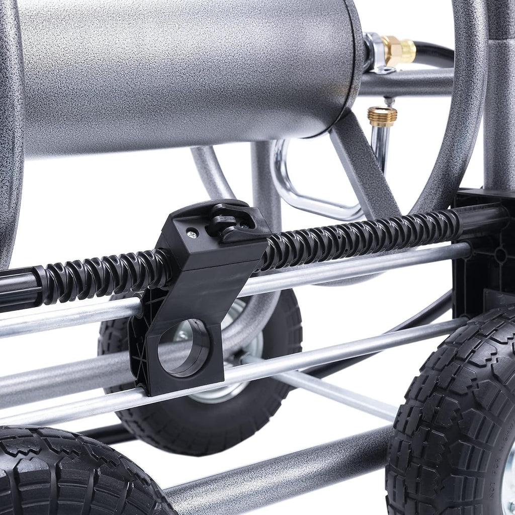 Industrial Hose Reel Cart with 4 Solid Wheels, 250-Feet Capacity X7682