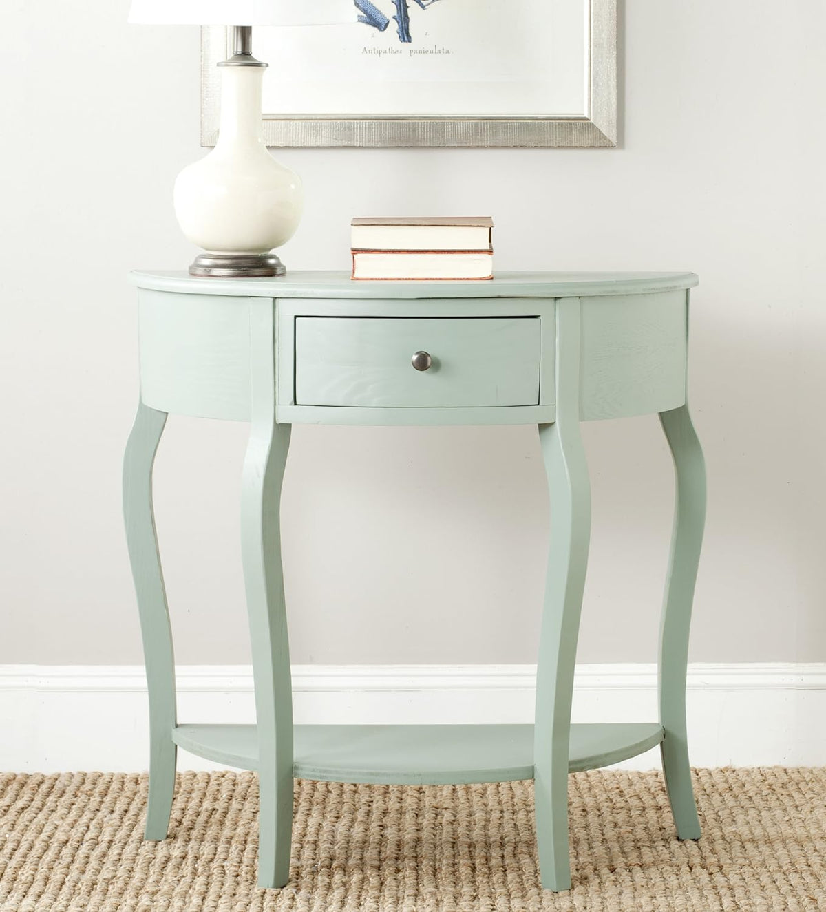 French Grey Demilune Console Table J75528