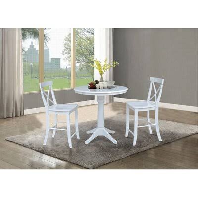 3 Piece Counter Height Extendable Solid Wood Dining Set F99988