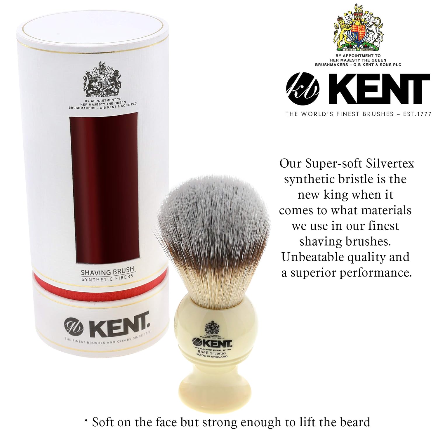Shaving Brush with Synthetic Bristles and Resin Handle, Pack of 2 X564