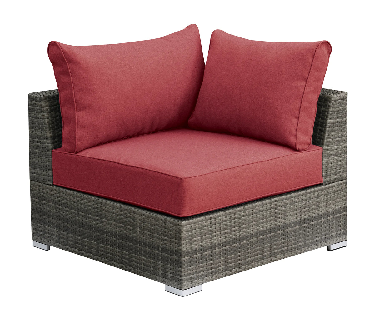 Red Resin Wood Modular Sofa Set 2pc S503