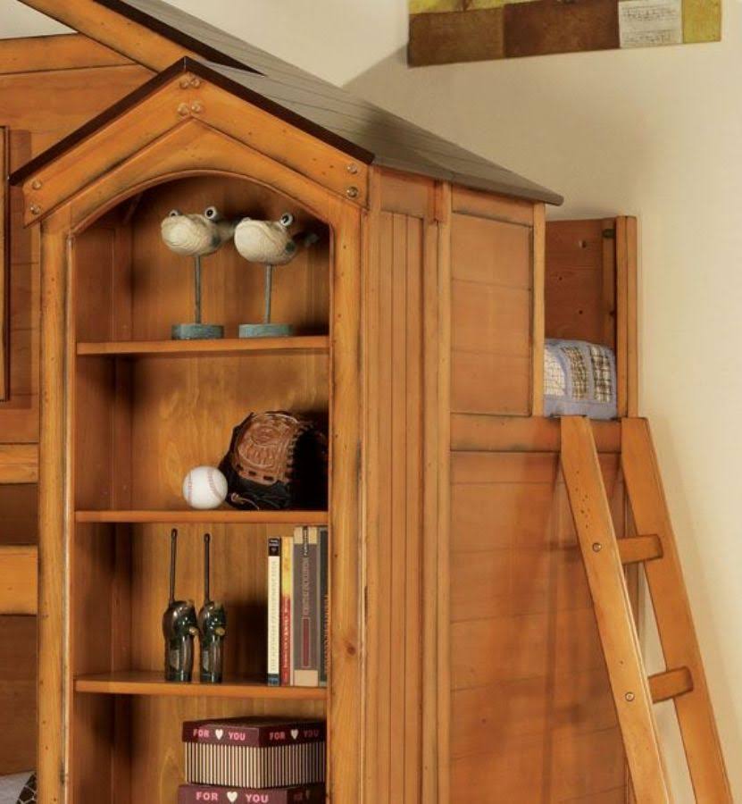 Rustic Oak Bookcase Cabinet L710