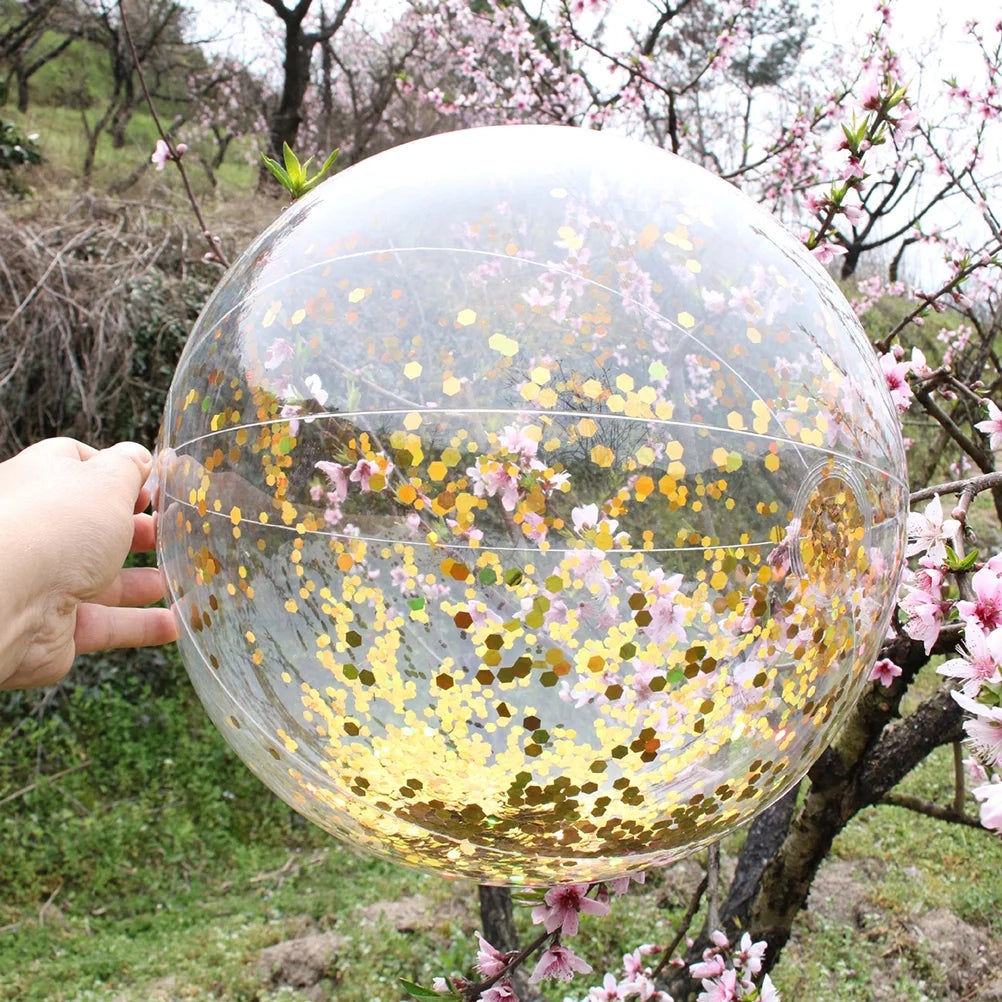 Transparent Glitter Round Inflatable Ball H106