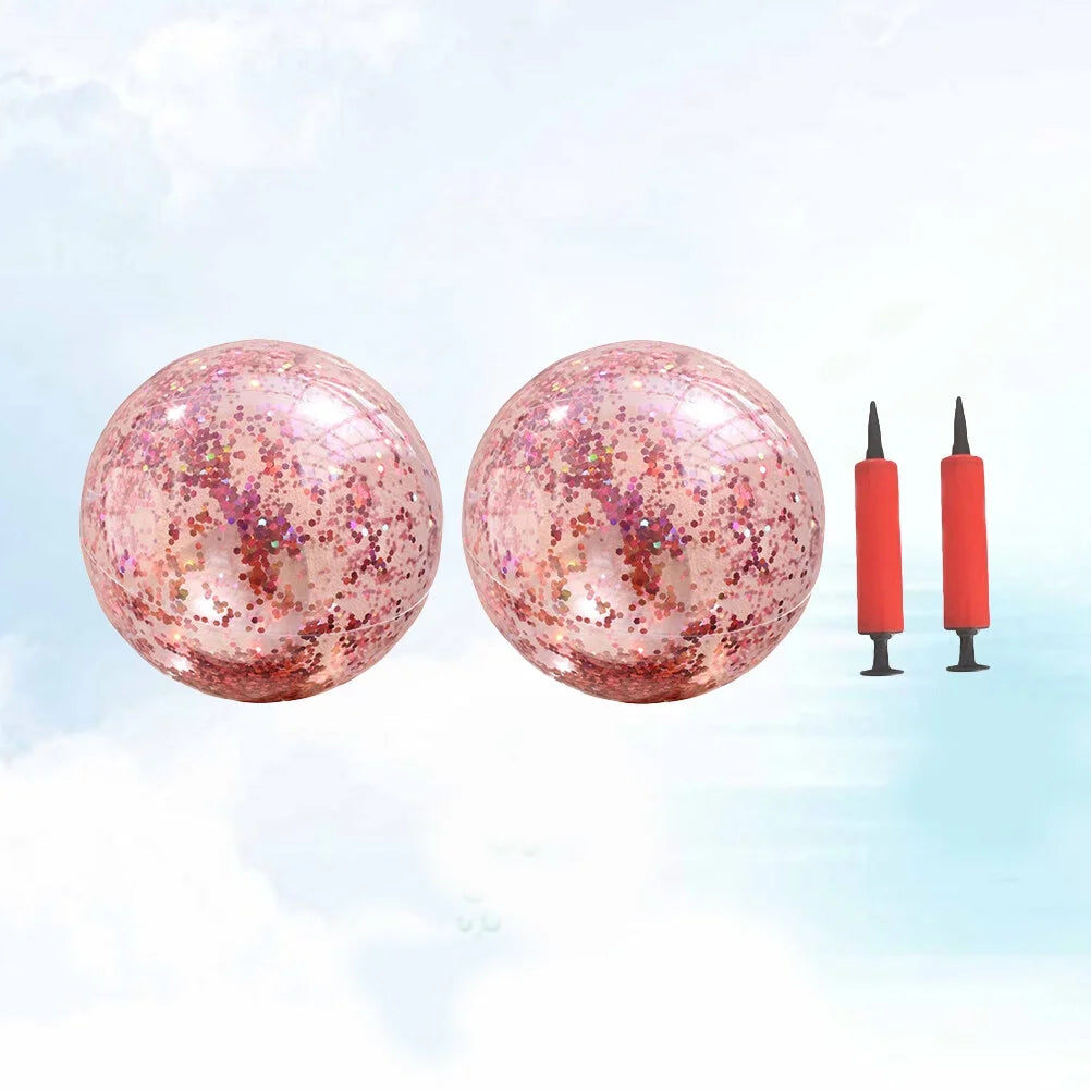 Golden Sequin Beach Ball Set of 4 with Pump B93648
