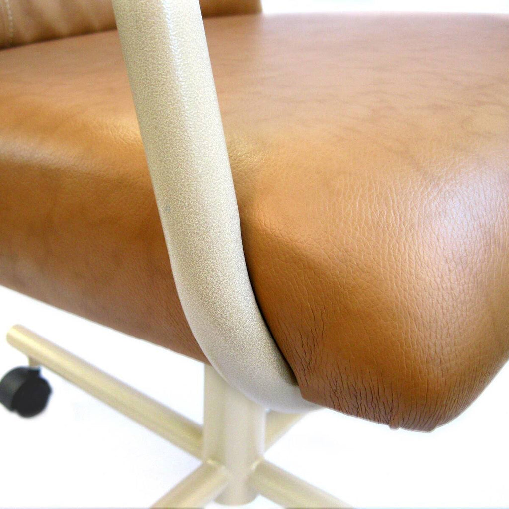 Swivel Tilt Caster Arm Chair in Buff Polyurethane G4405